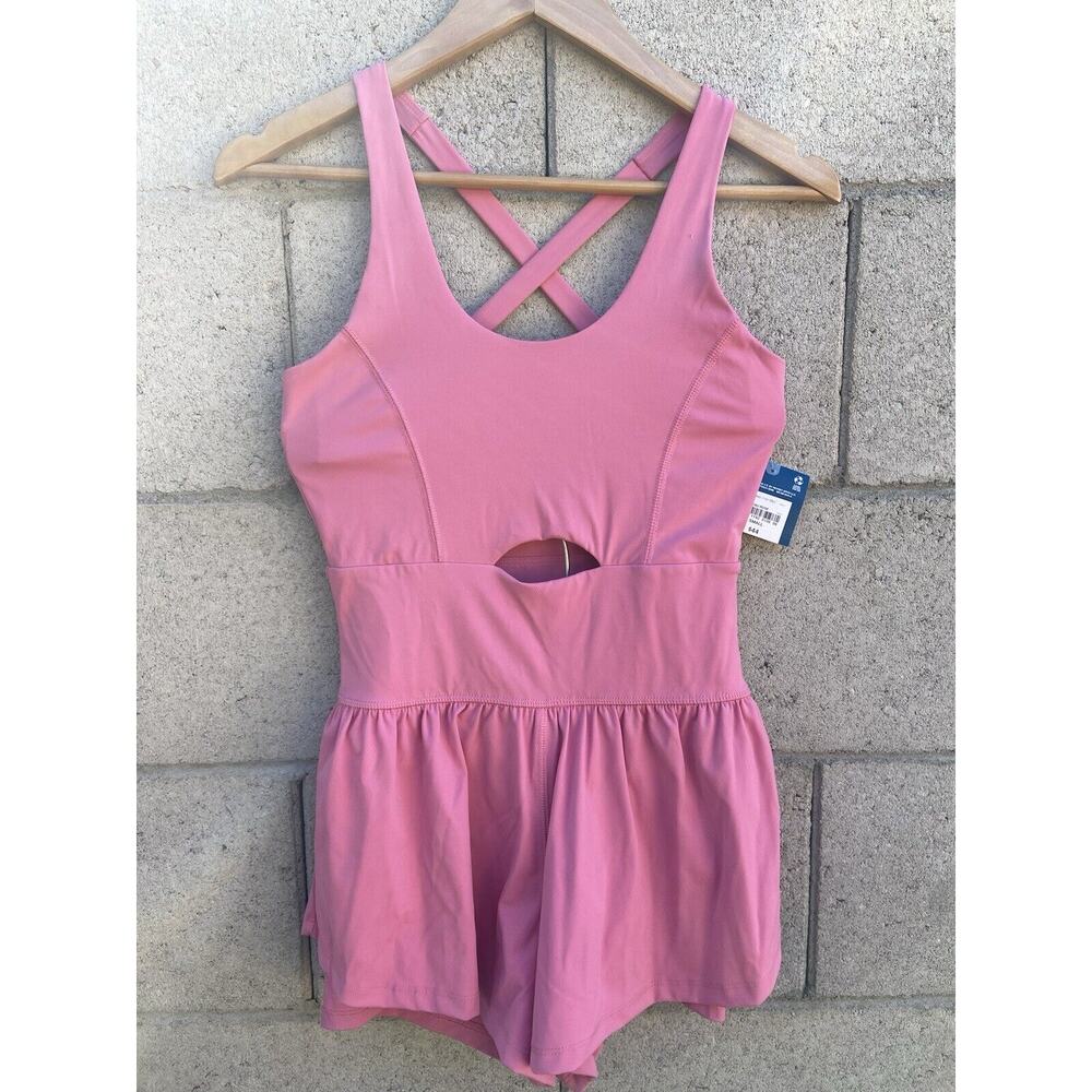 Women’s Pink Athletic Workout Romper With Lining Size Small | Arizona Jean Co